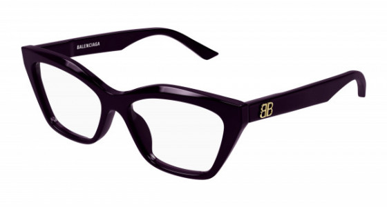 Balenciaga BB0342O Eyeglasses, 003 - VIOLET with TRANSPARENT lenses