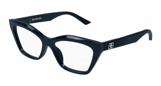 Balenciaga BB0342O Eyeglasses, 008 - BLUE with TRANSPARENT lenses