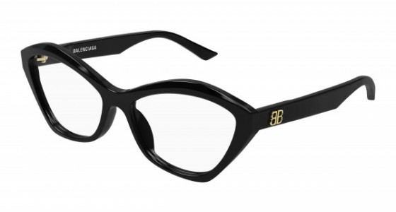 Balenciaga BB0341O Eyeglasses, 001 - BLACK with TRANSPARENT lenses
