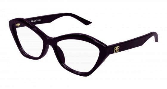 Balenciaga BB0341O Eyeglasses, 003 - VIOLET with TRANSPARENT lenses