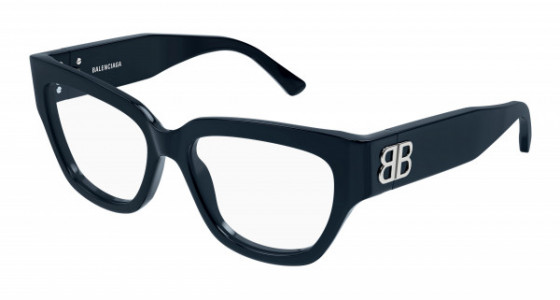 Balenciaga BB0326O Eyeglasses, 005 - BLUE with TRANSPARENT lenses