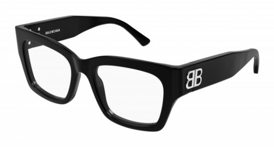Balenciaga BB0325O Eyeglasses, 001 - BLACK with TRANSPARENT lenses