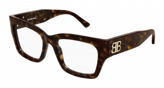 Balenciaga BB0325O Eyeglasses, 002 - HAVANA with TRANSPARENT lenses
