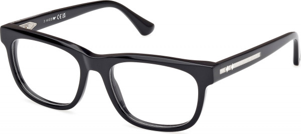 Web Eyewear WE5422 Eyeglasses, 001 - Black/Crystal / Shiny Black