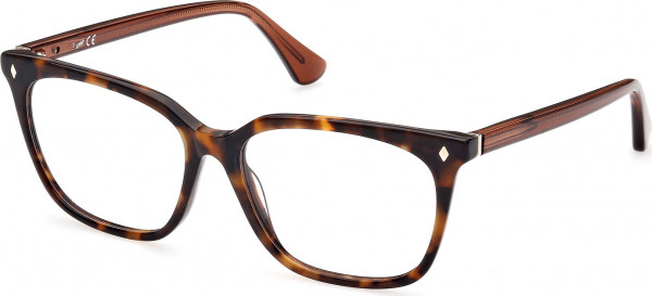 Web Eyewear WE5393 Eyeglasses, 052 - Dark Havana / Shiny Light Brown