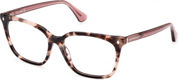 Web Eyewear WE5393 Eyeglasses, 055 - Coloured Havana / Shiny Light Pink