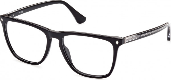 Web Eyewear WE5390 Eyeglasses, 001 - Shiny Black / Black/Crystal