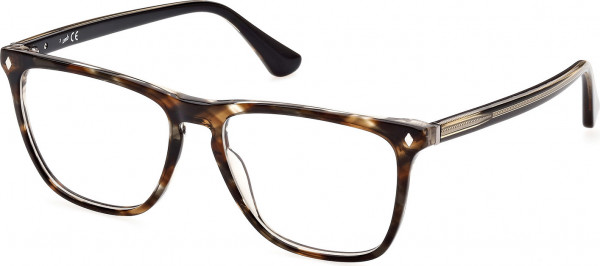 Web Eyewear WE5390 Eyeglasses, 050 - Light Brown/Striped / Black/Monocolor