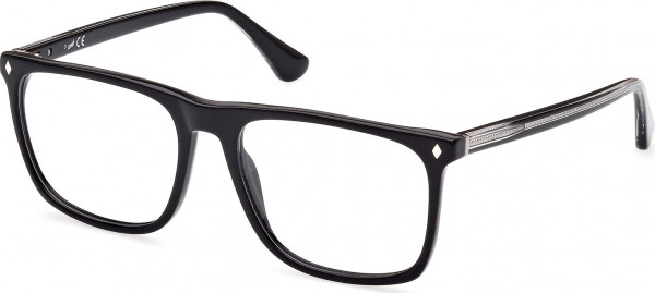 Web Eyewear WE5389 Eyeglasses, 005 - Shiny Black / Crystal/Monocolor