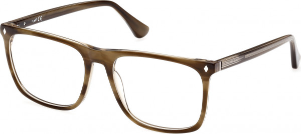 Web Eyewear WE5389 Eyeglasses, 050 - Dark Green/Striped / Shiny Dark Green