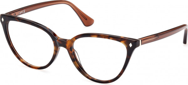 Web Eyewear WE5388 Eyeglasses, 052 - Dark Havana / Shiny Light Brown