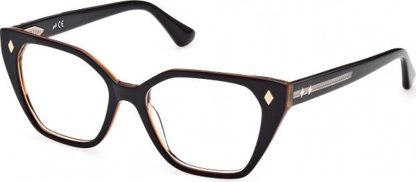 Web Eyewear WE5385 Eyeglasses, 005 - Shiny Black / Crystal/Monocolor