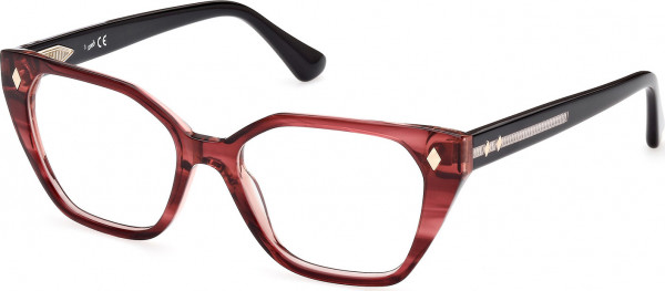 Web Eyewear WE5385 Eyeglasses, 074 - Shiny Dark Pink / Black/Crystal