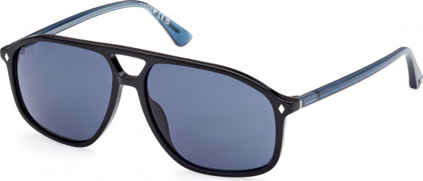Web Eyewear WE0338 Sunglasses, 01V - Shiny Black / Shiny Blue