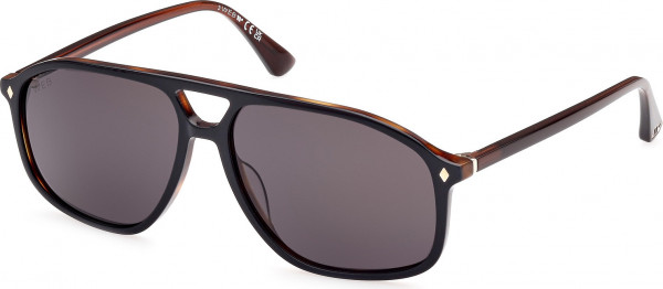 Web Eyewear WE0338 Sunglasses, 05A - Black/Havana / Shiny Dark Brown