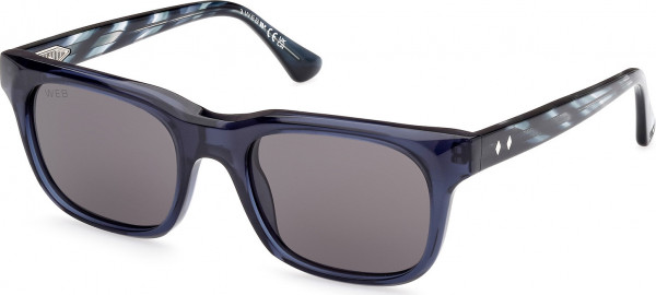 Web Eyewear WE0336 Sunglasses, 90A - Shiny Blue / Blue/Striped