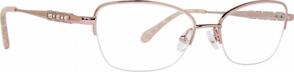 Badgley Mischka BM Pierrette Eyeglasses, Rose/Gold