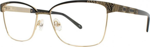 Adrienne Vittadini 1320 Eyeglasses, Gold/Black