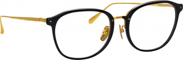 Linda Farrow LFL1483 PARK Eyeglasses, (001) BLACK/ YELLOW GOLD/