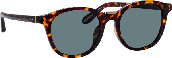 Linda Farrow LFL1480S POWELL Sunglasses, (005) DK T-SHELL/ LGHT GLD/ DEEP GRN