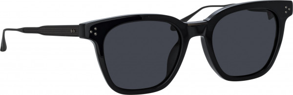 Linda Farrow LFL1508SB EVENS Sunglasses, (004) BLACK/ MATT NICKEL/ GREY