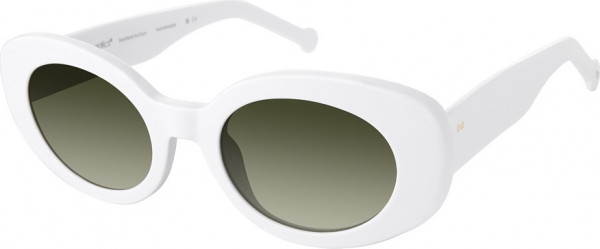 Colors In Optics CS403 BARDOT Sunglasses, WHI WHITE/BOTTLE GREEN GRADIENT LENSES