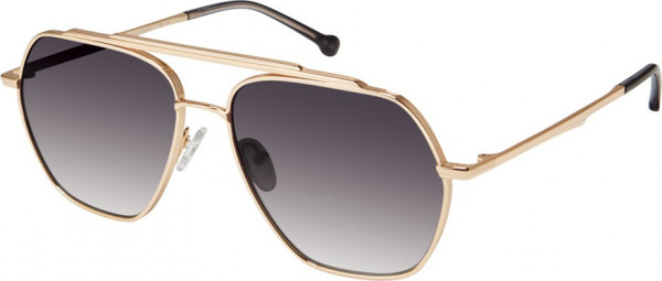 Colors In Optics CS408 MARINER Sunglasses, GLD GOLD/SMOKE GRADIENT LENSES