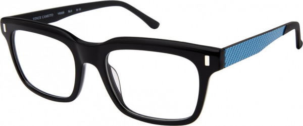 Vince Camuto VG328 Eyeglasses, BLK BLACK/ROYAL BLUE CARBON/BLACK RUBBER