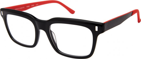 Vince Camuto VG328 Eyeglasses, OXRD BLACK/BLACK CARBON/RED RUBBER