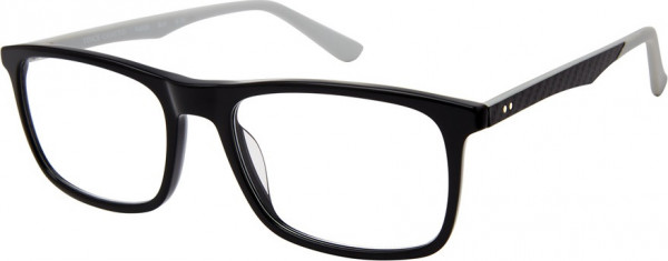 Vince Camuto VG329 Eyeglasses, BLK BLACK/BLACK CARBON/GREY RUBBER