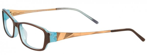 EasyClip EC120 Eyeglasses, BROWN AND CLEAR LIGHT BLUE/LIGHT