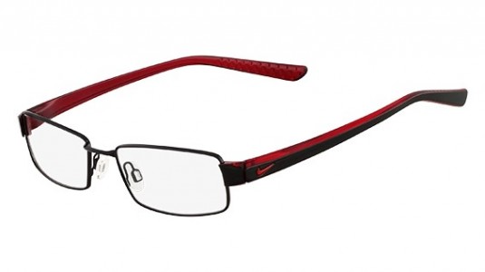 Nike NIKE 8065 Eyeglasses, (001) BLACK/TRANSLUCENT RED