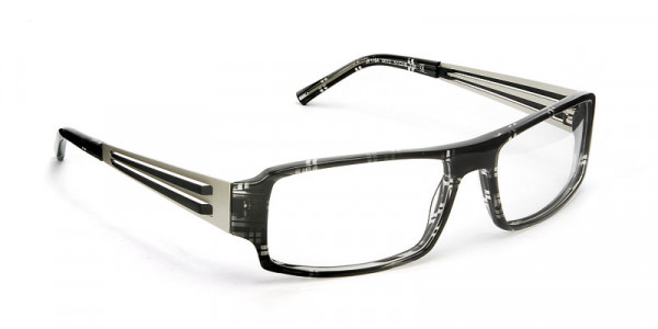 J.F. Rey JF1164 Eyeglasses, BLACK TARTAN / MATT SILVER / BLACK (0010)