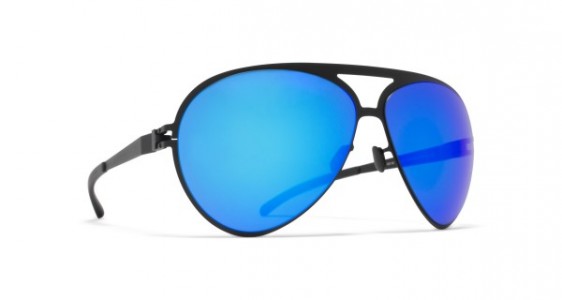 Mykita SEPP Sunglasses, F25 MATT BLACK - LENS: AZURE FLASH