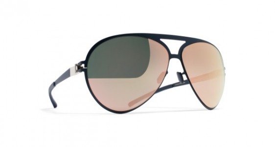 Mykita SEPP Sunglasses, F65 NAVY BLUE - LENS: ROSE GOLD FLASH