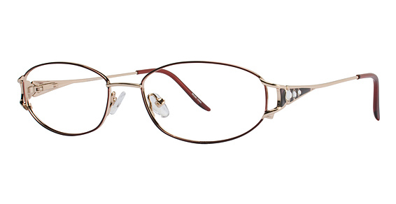Joan Collins 9735 Eyeglasses, Gold/Burgundy