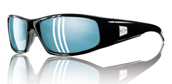 Smith Optics HIDEOUT Sunglasses, Black - Polarized Blue Mirror