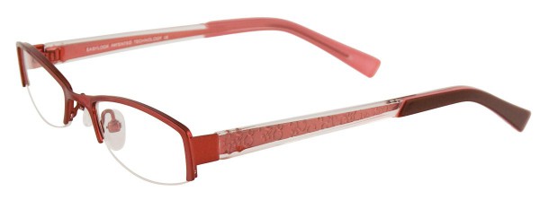 EasyClip EC143 Eyeglasses, DARK PINK/CLEAR AND PINK