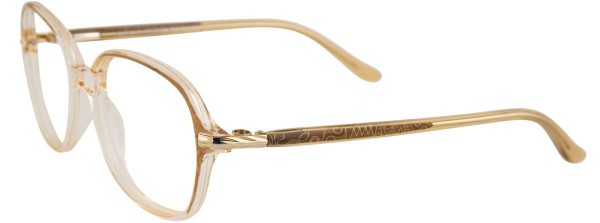 EasyClip EC148 Eyeglasses, CLEAR/GOLD AND CLEAR BROWN