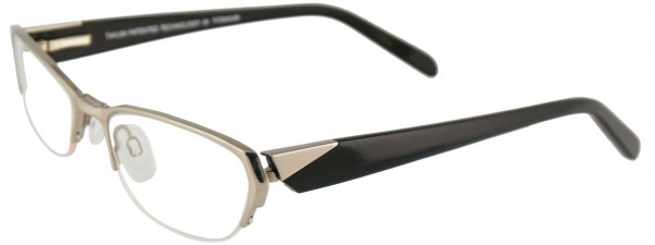 Takumi T9883 Eyeglasses, SHINY SILVER AND BLACK