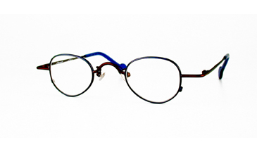 LA Eyeworks Curry 2 Eyeglasses, 534 Deep Blue W/brown