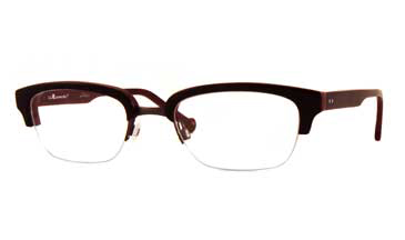 LA Eyeworks Hi Jack Eyeglasses, 221495 Black On Oxblood W/dark Gun