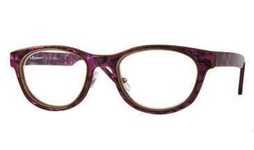LA Eyeworks Jarvis Eyeglasses, 120569 Violet Crackle W/deep Green Chassis