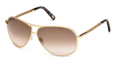 Tod's TO-0008 Sunglasses, 28F - Shiny Rose Gold / Gradient Brown