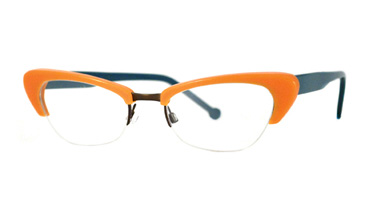 LA Eyeworks Douglas Eyeglasses, 230544 Pumpkin W/teal