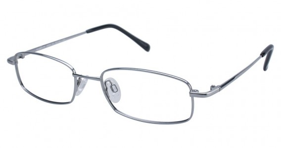 TuraFlex M880 Eyeglasses, SHINY SILVER W/BLK TIPS (SIL)