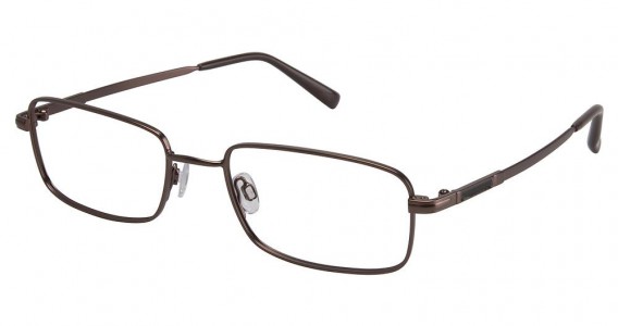 TuraFlex M882 Eyeglasses, SEMI MATTE BROWN W/BLACK (BRN)
