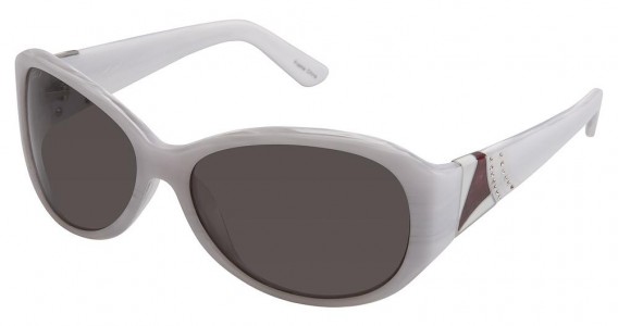 Tura 013 Sunglasses, WHITE W/WHITE AND WINE ENAMEL (WHT)
