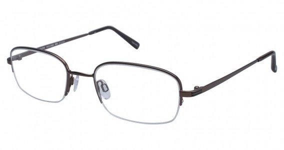 TuraFlex M883 Eyeglasses, SEMI MATTE BROWN W/BLACK (BRN)