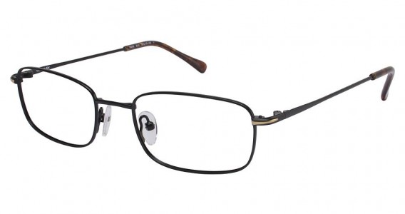 TuraFlex M856 Eyeglasses, BLACK W/GOLD TRIM (BLK)